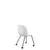 Beetle Meeting Chair - Un-Upholstered 4 Legs with Castors - black legs - pure white shell