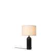 Gravity Table Lamp - Small -Blackened Steel base - Canvas Shade - Light On