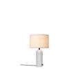 Gravity Table Lamp - Small -White Marble base - Canvas Shade - Light On