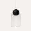 Liuku Ball Pendant - black stained wood - transparent_glass