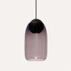 Liuku Ball Pendant - black stained wood - violet gradient glass