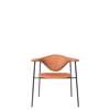 Masculo Dining Chair - Fully Upholstered 4-Leg - black sorensen leather dunes-rust-21002
