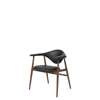 Masculo Dining Chair - Fully Upholstered Wood Base - american walnut sorensen leather eleganceblack