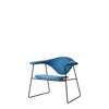 Masculo Lounge Chair - Fully Upholstered Sledge Base - black fabric blue
