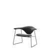Masculo Lounge Chair - Fully Upholstered Sledge Base - black wool grey
