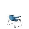 Masculo Lounge Chair - Fully Upholstered Sledge Base - black fabric blue
