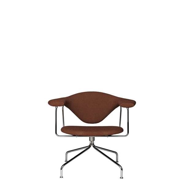 Masculo Lounge Chair - Fully Upholstered Swivel Base - black chrome kvadrat colline-568