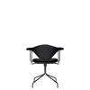 Masculo Meeting Chair - Fully Upholstered Swivel Base - black chrome leather black back