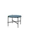 TS Round Coffee Table - 55 black base - navy blue glass 