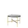 TS Round Coffee Table - 55 brass base - graphite black glass 