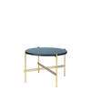TS Round Coffee Table - 55 brass base - navy blue glass 