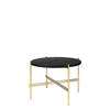 TS Round Coffee Table - 55 brass base - black marquina marble 