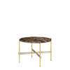 TS Round Coffee Table - 55 brass base - brown emperador marble 