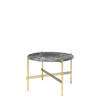 TS Round Coffee Table - 55 brass base - grey emperador marble 