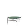TS Round Coffee Table - 80 black base - dusty green glass 