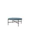 TS Round Coffee Table - 80 black base - navy blue glass 