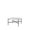 TS Round Coffee Table - 80 black base - oyster white glass 