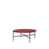 TS Round Coffee Table - 80 black base - rustyred glass 