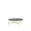 TS Round Coffee Table - 80 brass base - graphite black glass 