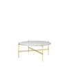 TS Round Coffee Table - 80 brass base - oyster white glass 