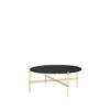 TS Round Coffee Table - 80 brass base - black marquina marble 