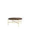 TS Round Coffee Table - 80 brass base - brown emperador marble 