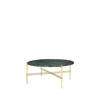 TS Round Coffee Table - 80 brass base - green guatemala marble 