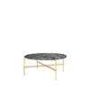 TS Round Coffee Table - 80 brass base - grey emperador marble 
