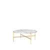 TS Round Coffee Table - 80 brass base - white carrara marble 