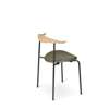 CH88P Dining Chair - Upholstered Seat - oak-oil-loke-7240-black-powder coated-steel