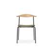 CH88P Dining Chair - Upholstered Seat - oak-oil-loke-7240-black-powder coated-steel