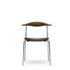 CH88P Dining Chair - Upholstered Seat - smoked stain oak-oil-loke-7270-chrome