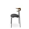 CH88P Dining Chair - Upholstered Seat - smoked stain oak-oil-thor 301-black-powder coated-steel