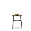 CH88T Dining Chair - Un-upholstered - smoked stain oak-oil-black.powder coated-steel