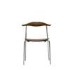 CH88T Dining Chair - Un-upholstered - smoked stain oak-oil-chrome