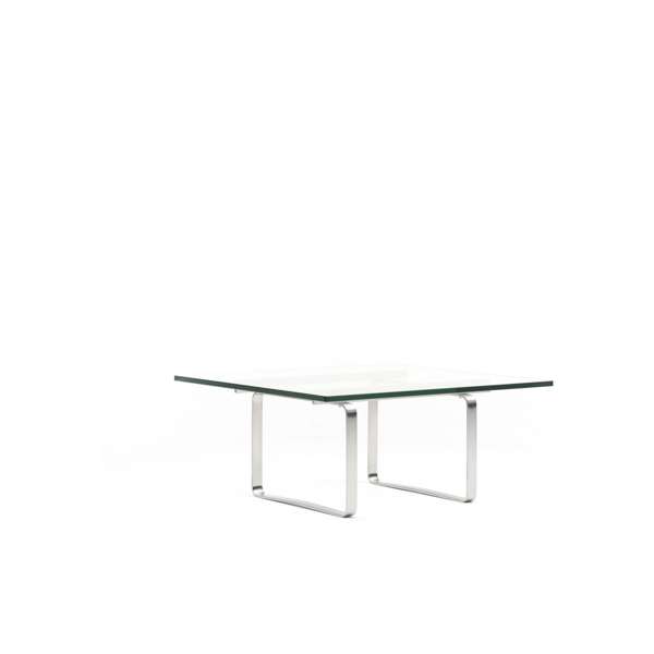 CH106 Square Coffee Table - glass-stainless-steel-slant