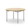 CH388 Round Dining Table - Extendable - oak-olil-stainless-steel
