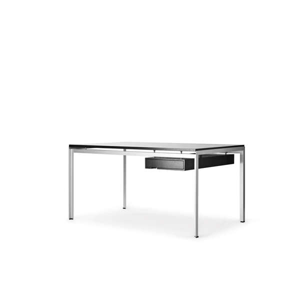 PK52A Student Desk - oak-black-ral9006-steel