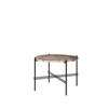 TS Round Coffee Table - Small - grey travertine top - black base