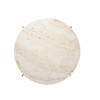 TS Round Coffee Table - Large - white travertine top - brass base