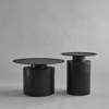 Pillar Coffee Table - Low & Tall Burned Black