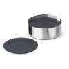 Lareto Coasters with Stainless Steel Holder - Black