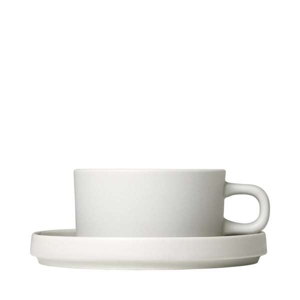 Pilar Tea Cups with Saucers Set of 2 - Moonbeam (Cream)