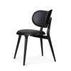 The Dining Chair - Black Stain Beech - Black Leather Seat