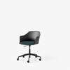 Rely Dining Armchair Seat Upholstered-HW54_black_plastic_shell loop_k5042_38_evergreen_black_base