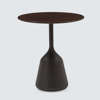 Coin Side Table - Brown Oak - Brown Base