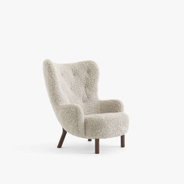 Petra Lounge Chair - Sheepskin moonlight walnut