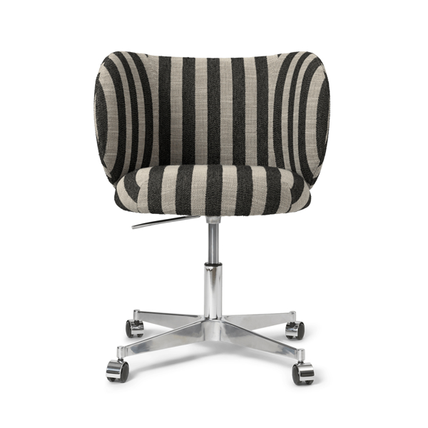 Rico Chair with Castors Fabric: Black/Sand Louisiana